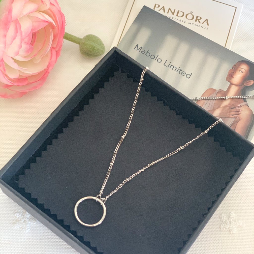 925 Sterling Silver Circle Ring Choker Necklace